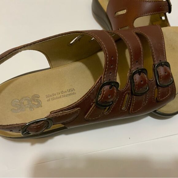 SAS Women's Mystic Brown Leather Tripad Comfort Strappy Sandals Size 8.5 M EUC - Picture 4 of 7